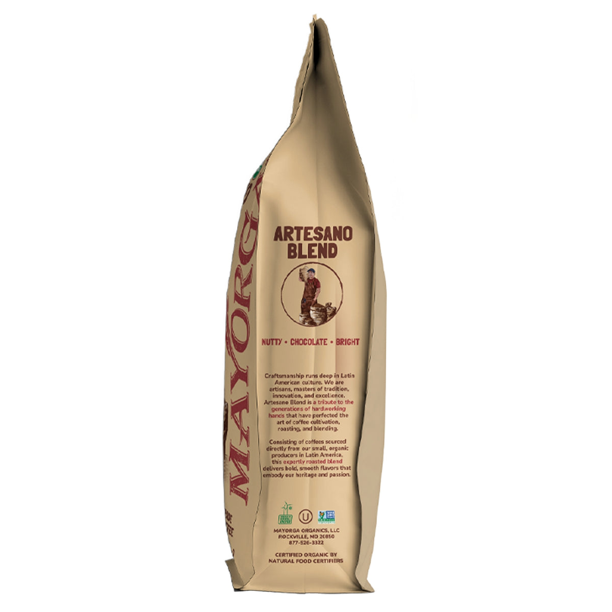 Mayorga Coffee Organic Artesano Blend Whole Bean Coffee, Medium Roast, 2 lbs — original product image 2 of 4