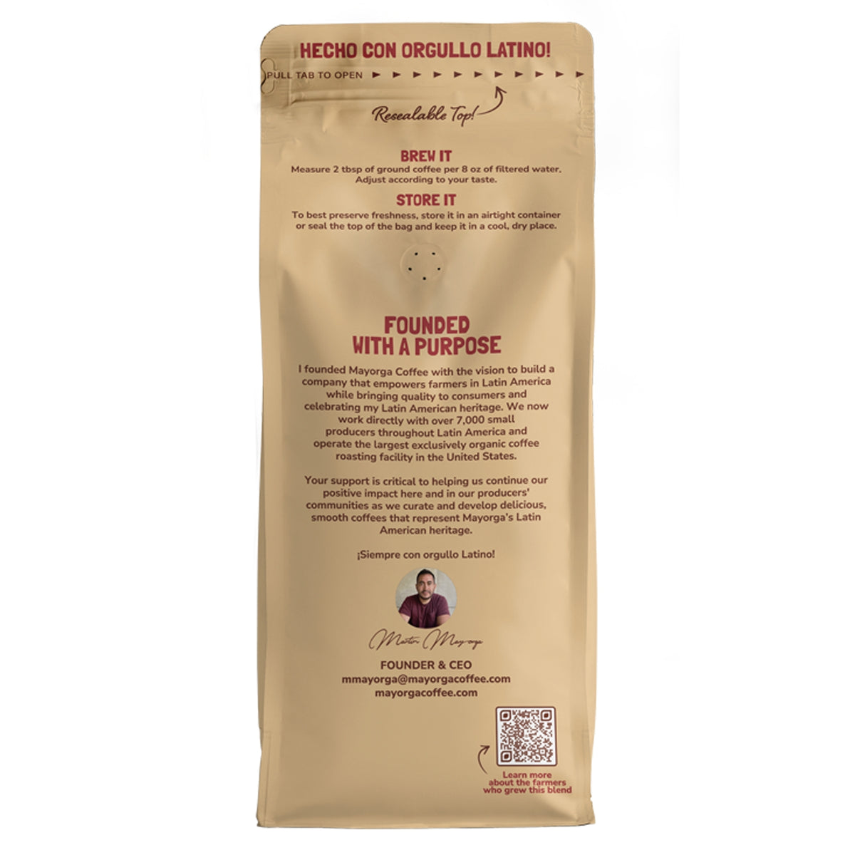 Mayorga Coffee Organic Artesano Blend Whole Bean Coffee, Medium Roast, 2 lbs — original product image 3 of 4