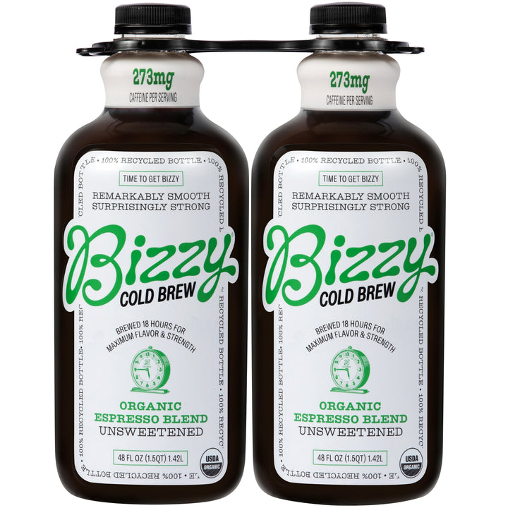 Bizzy Organic Espresso Blend Cold Brew, Unsweetened, 48 fl oz, 2 ct — original product image 1 of 3