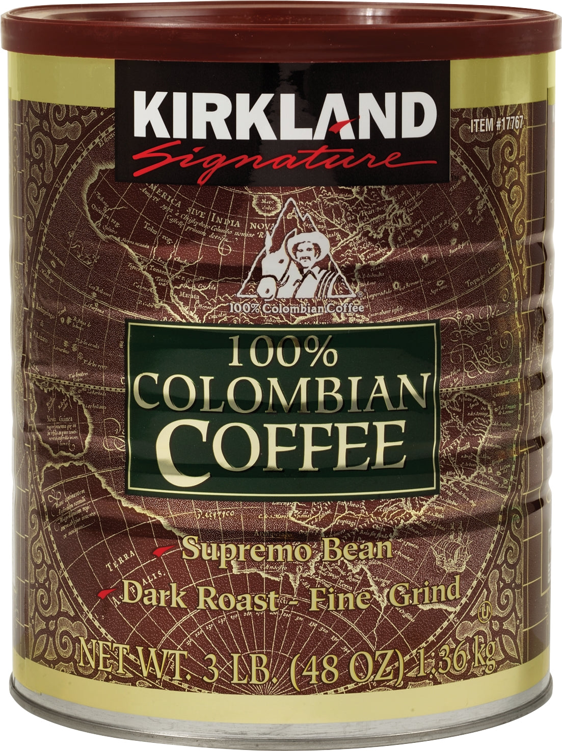 Kirkland Signature 100% Colombian Ground Coffee, Dark Roast, 3 lbs — original product image 1 of 1