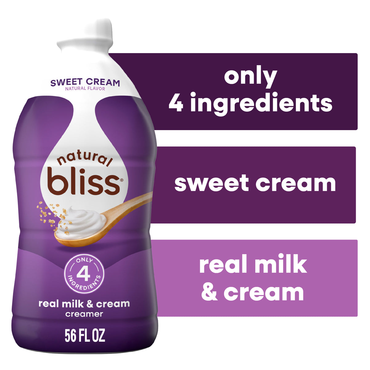 Coffee mate Natural Bliss Liquid Coffee Creamer, Sweet Cream, 56 fl oz — original product image 3 of 3