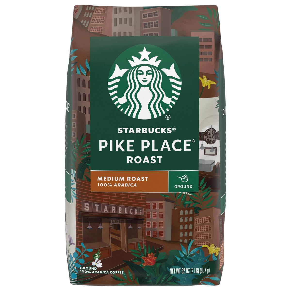 Starbucks Pike Place Roast Ground Coffee, Medium Roast, 2 lbs — original product image 1 of 2