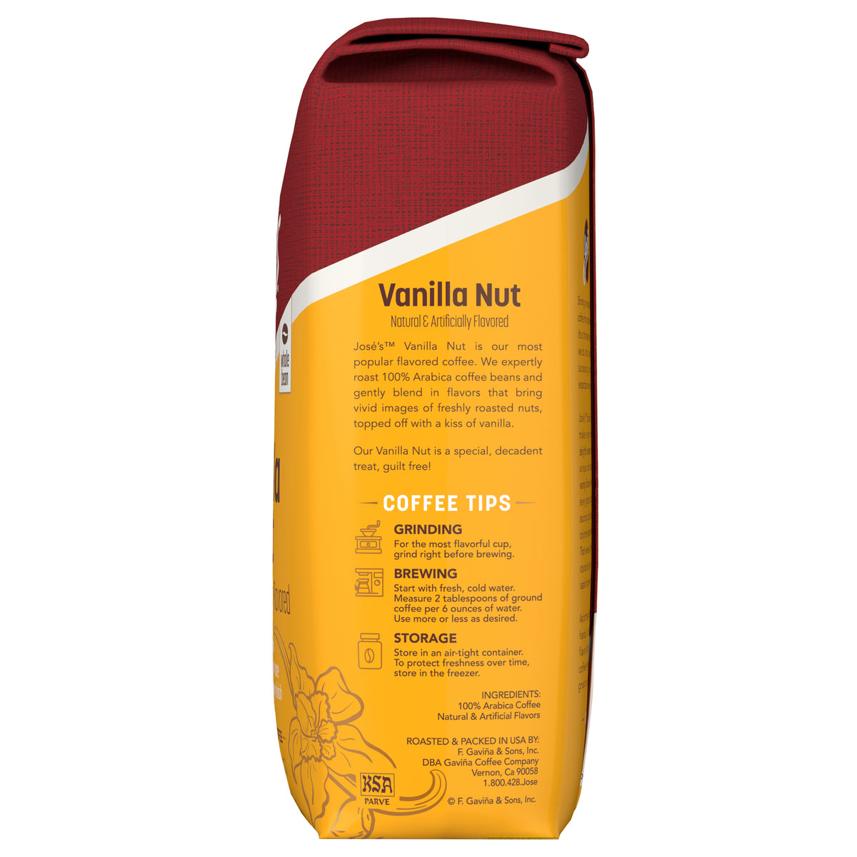 Jose's Gourmet Coffee, Vanilla Nut, Medium Roast, 2.5 lbs — original product image 2 of 3