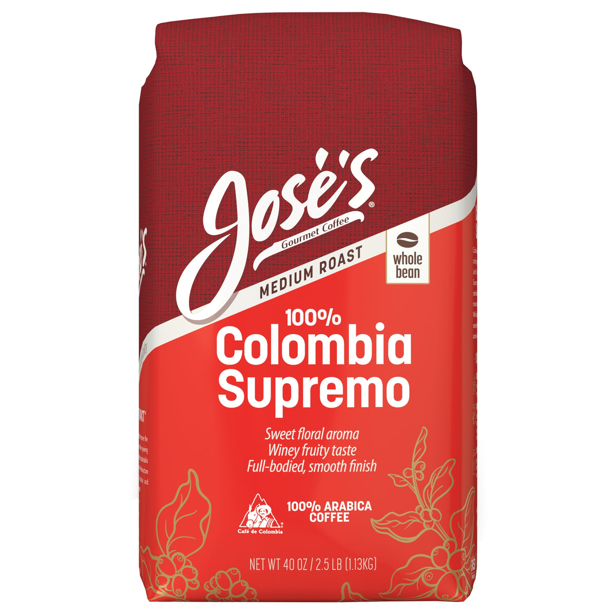 Jose's Gourmet Coffee, Colombia Supremo, Medium Roast, 2.5 lbs — original product image 1 of 3