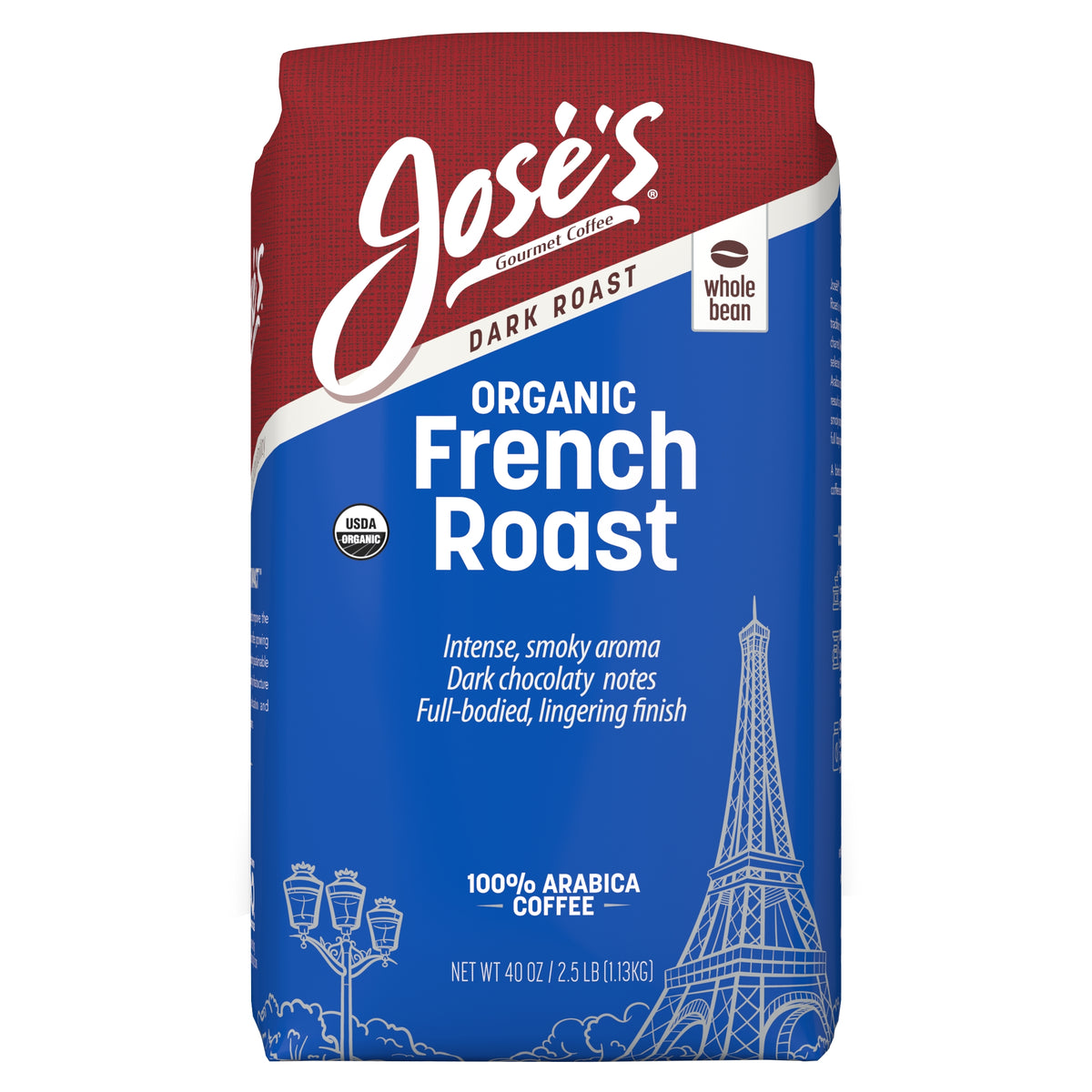 Jose's Gourmet Coffee, Organic French Roast, Dark Roast, 2.5 lbs — original product image 1 of 3
