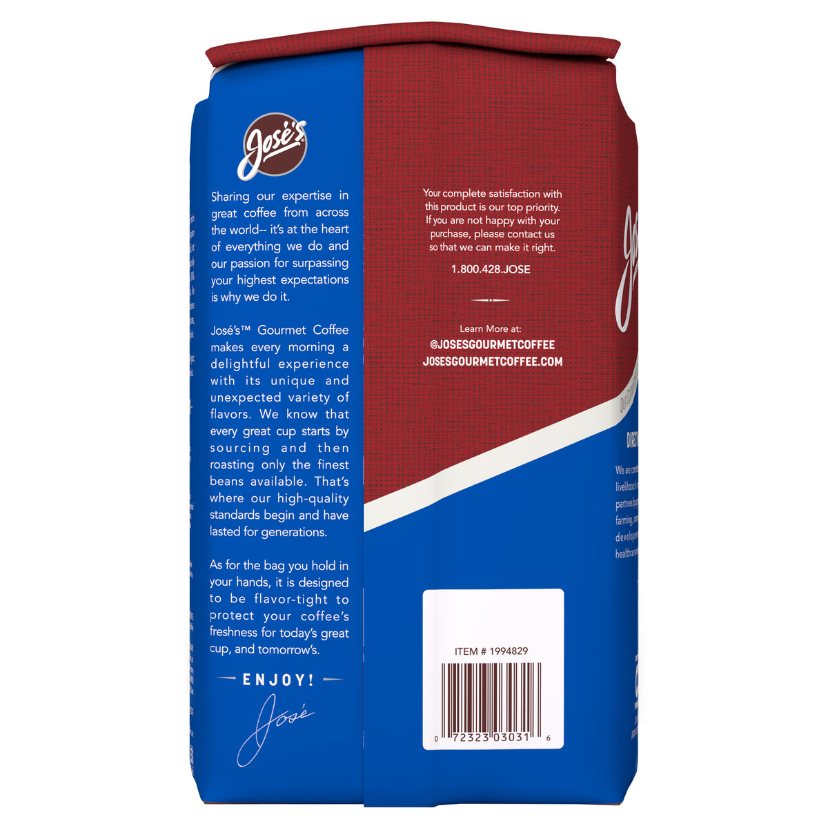Jose's Gourmet Coffee, Organic French Roast, Dark Roast, 2.5 lbs — original product image 3 of 3