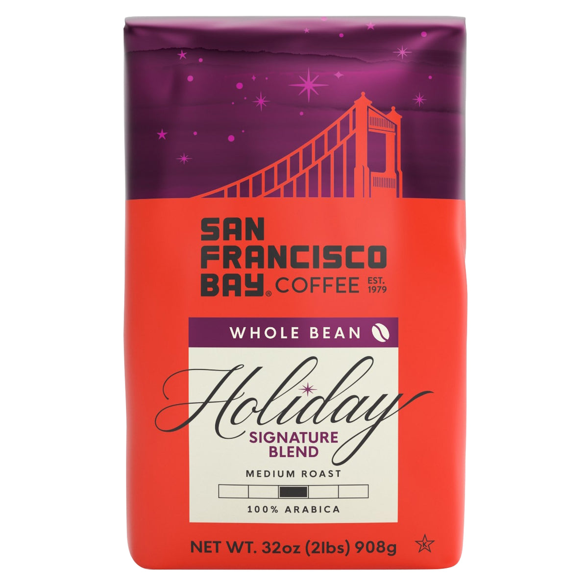 San Francisco Bay Whole Bean Coffee, Holiday Signature Blend, Medium Roast, 2 lbs — original product image 1 of 4