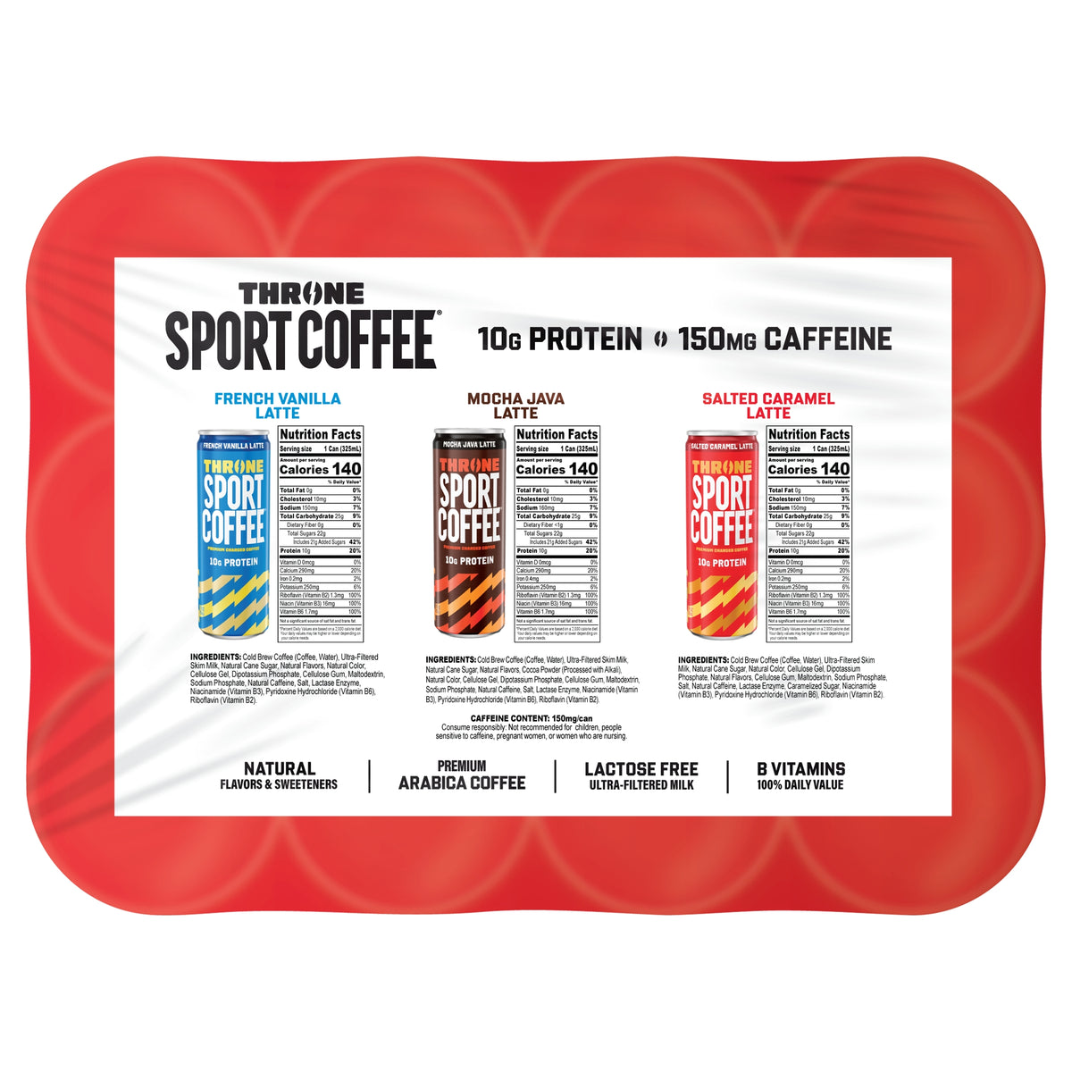 Throne Sport Coffee Latte Variety Pack, 11 fl oz, 12 ct — original product image 6 of 9