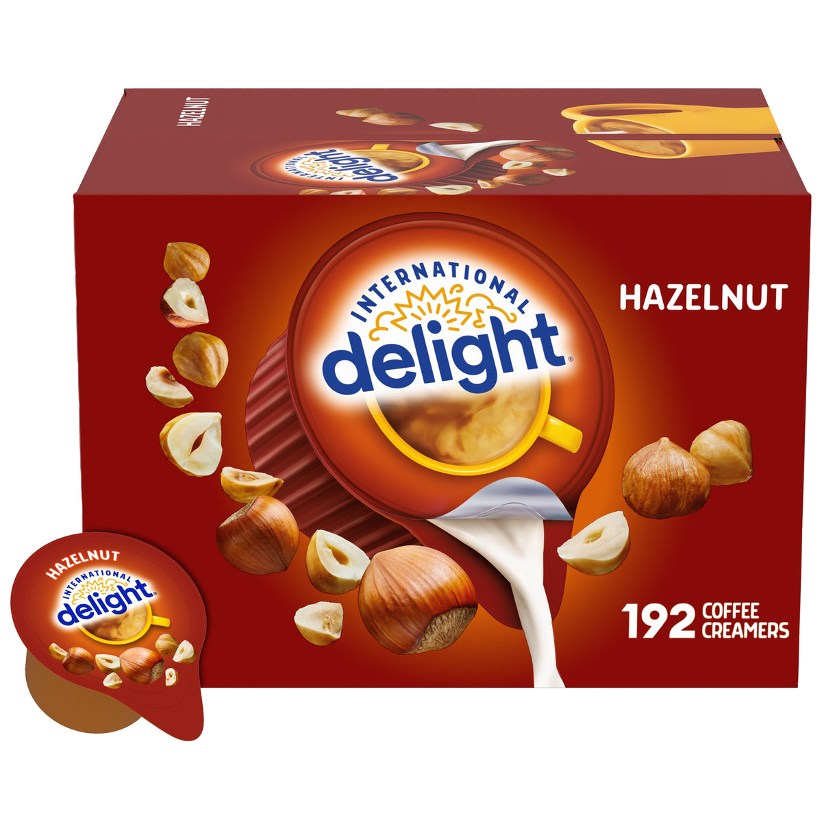 International Delight Liquid Coffee Creamer Singles, Non-Dairy, Hazelnut, 0.44 fl oz, 192 ct — original product image 1 of 1