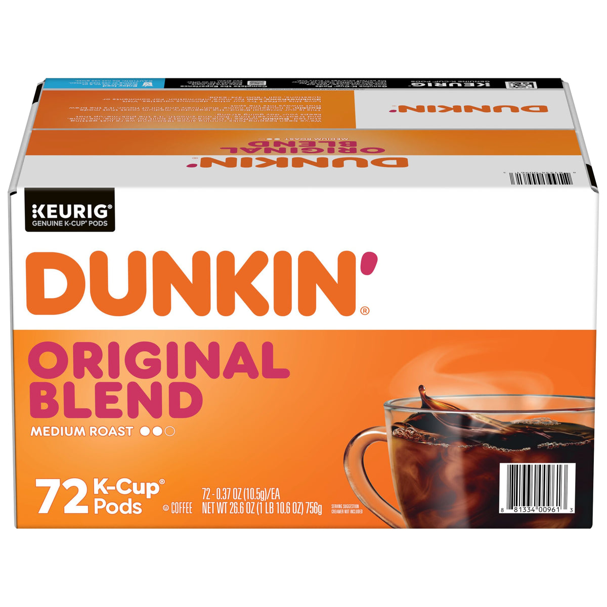 Dunkin' Original Blend Coffee, Medium Roast, Keurig K-Cup Pods, 72 ct — original product image 1 of 8