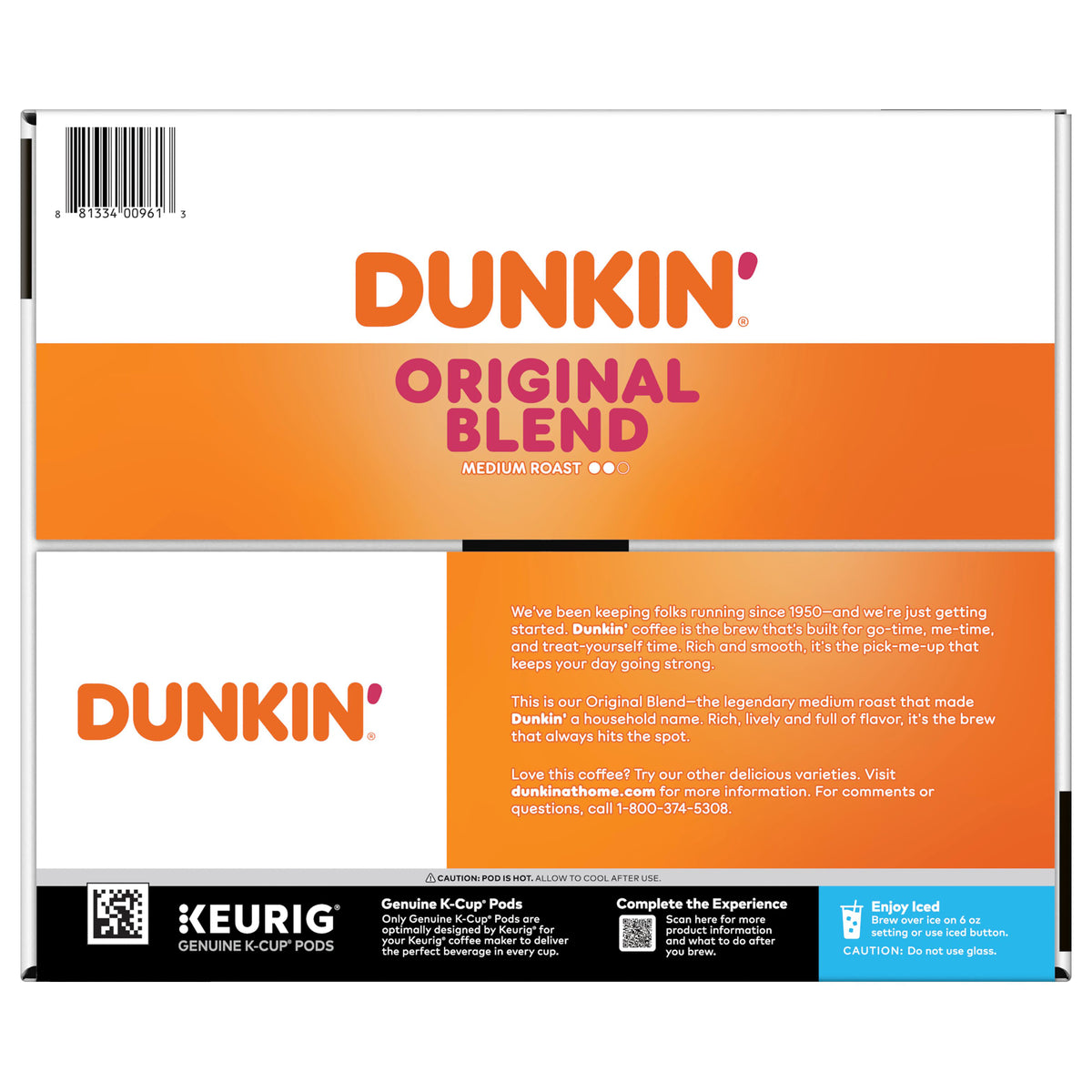 Dunkin' Original Blend Coffee, Medium Roast, Keurig K-Cup Pods, 72 ct — original product image 2 of 8