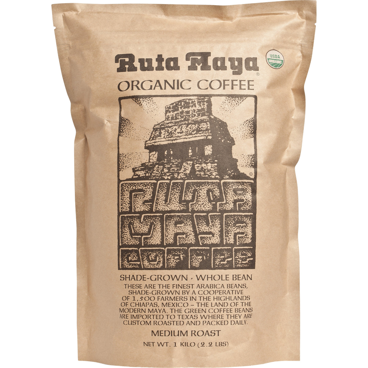 Ruta Maya Organic Whole Bean Coffee, Medium Roast, 2.2 lbs — original product image 1 of 1