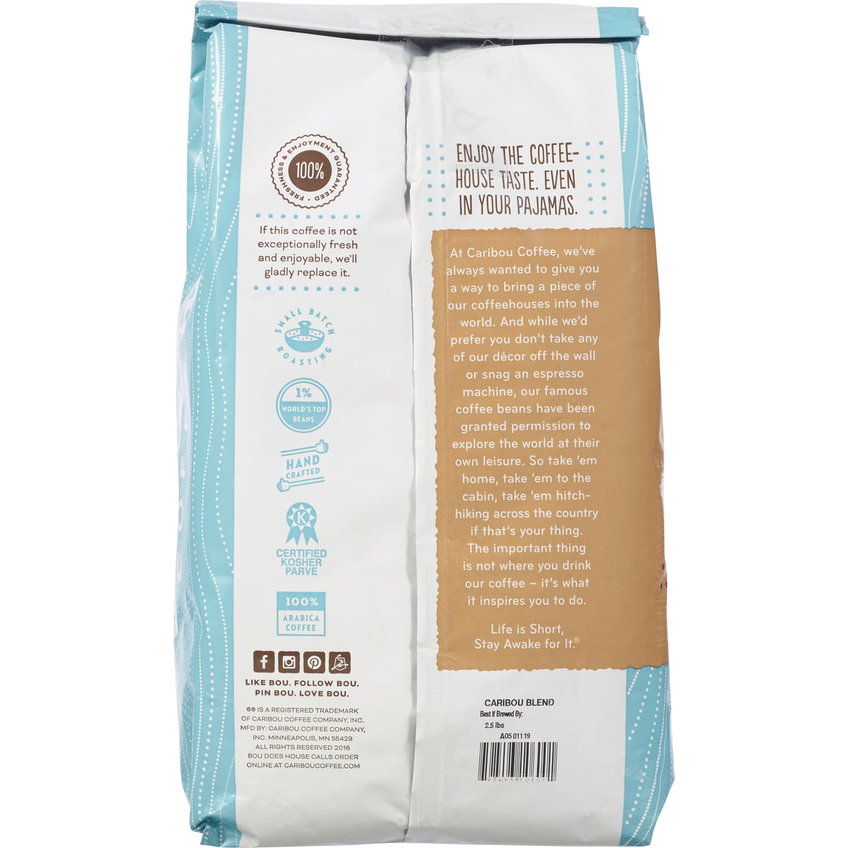 Caribou Blend Whole Bean Coffee, Medium Roast, 2.5 lbs — original product image 2 of 2