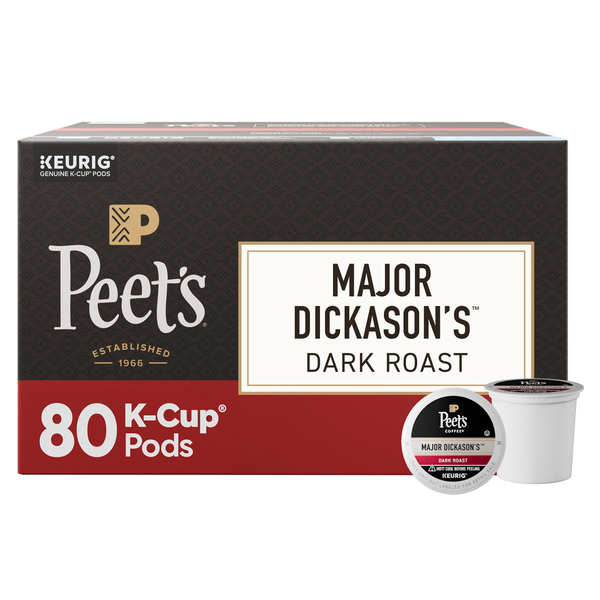 Peet's Coffee Major Dickason's, Dark Roast, Keurig K-Cup Pods, 80 ct — original product image 2 of 3