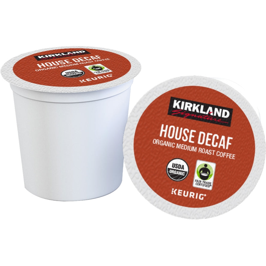 Kirkland Signature Organic House Decaf Coffee, Medium Roast, Keurig K-Cup Pods, 120 ct — original product image 2 of 2