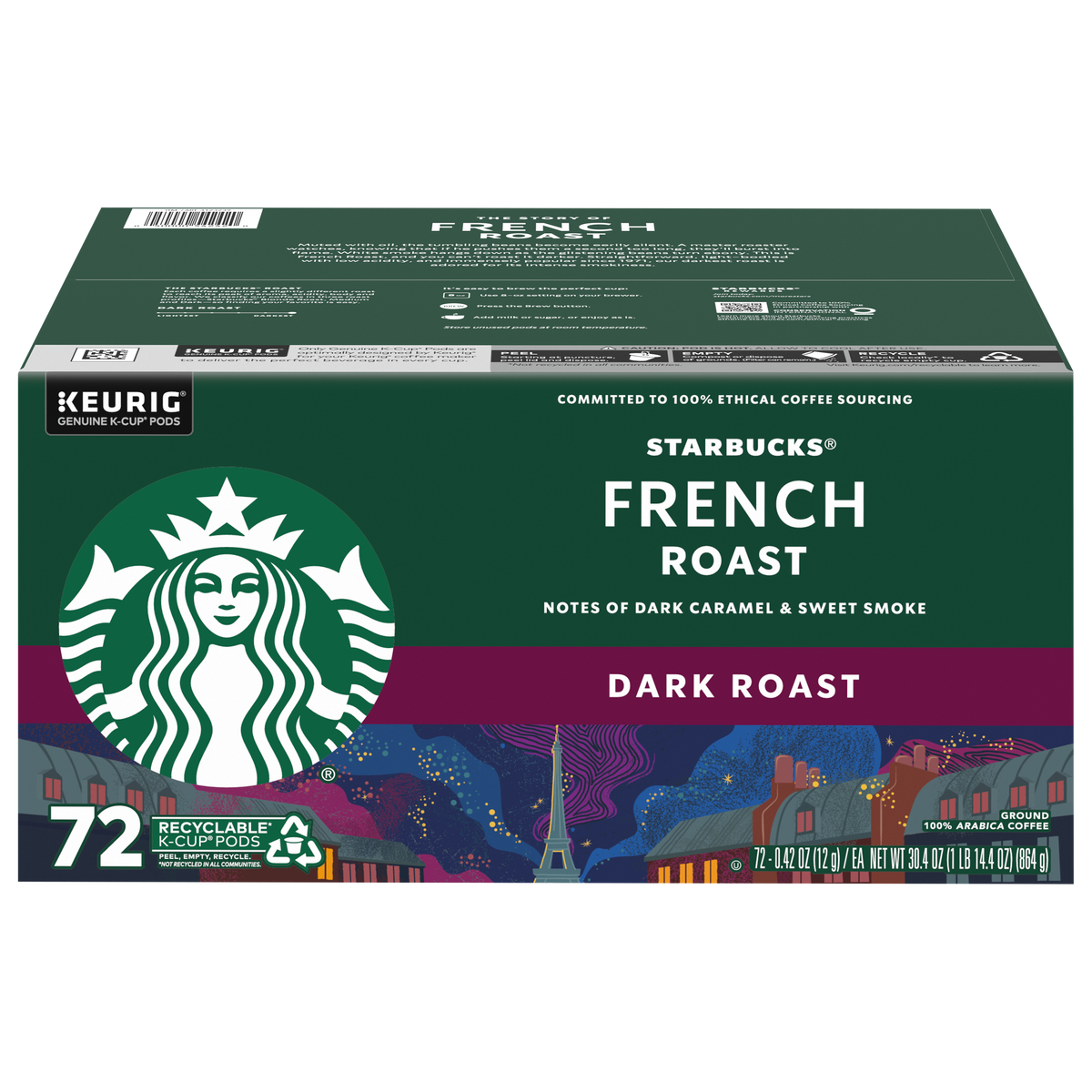 Starbucks French Roast Coffee, Dark Roast, Keurig K-Cup Pods, 72 ct — original product image 1 of 2