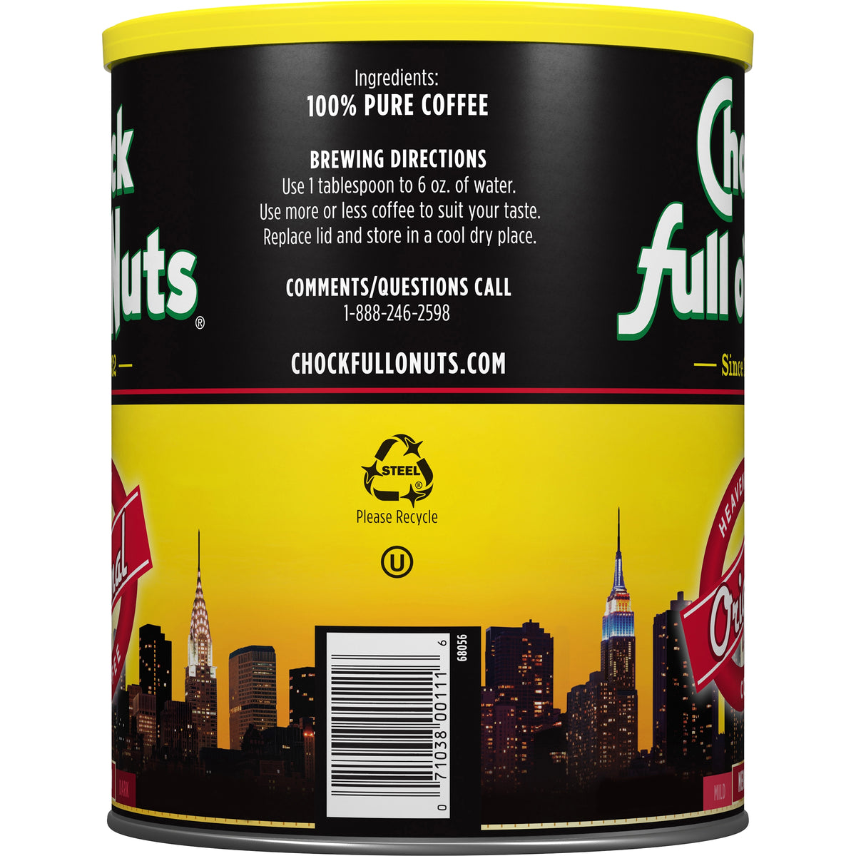 Chock full o'Nuts Original Ground Coffee, Medium Roast, 48 oz — original product image 2 of 3