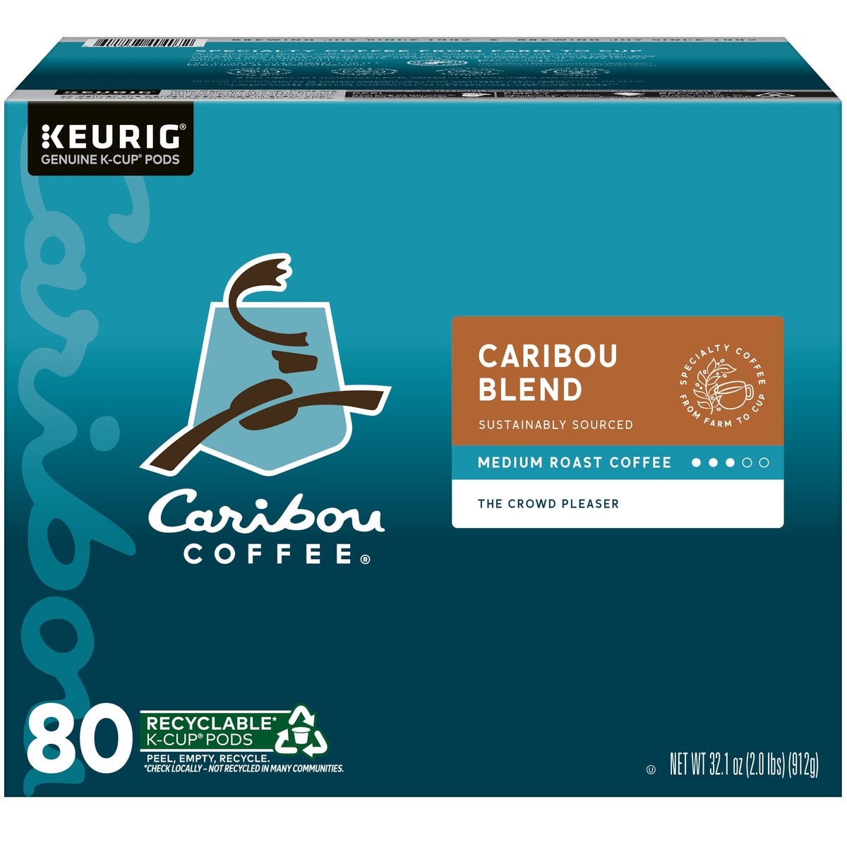 Caribou Coffee Caribou Blend, Medium Roast, Keurig K-Cup Pods, 80 ct — original product image 1 of 5