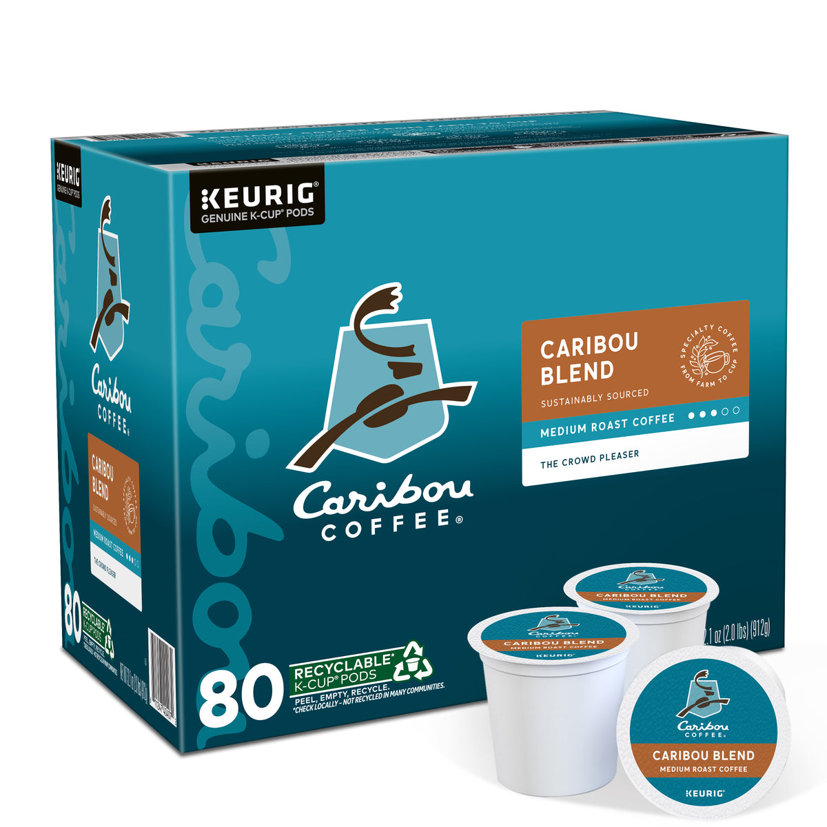 Caribou Coffee Caribou Blend, Medium Roast, Keurig K-Cup Pods, 80 ct — original product image 2 of 5