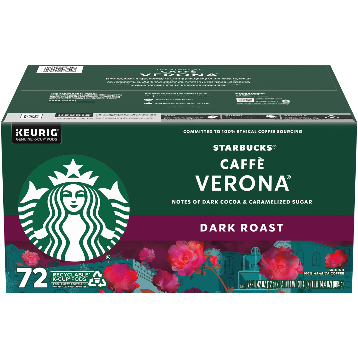 Starbucks Caffè Verona Coffee, Dark Roast, Keurig K-Cup Pods, 72 ct — original product image 1 of 2