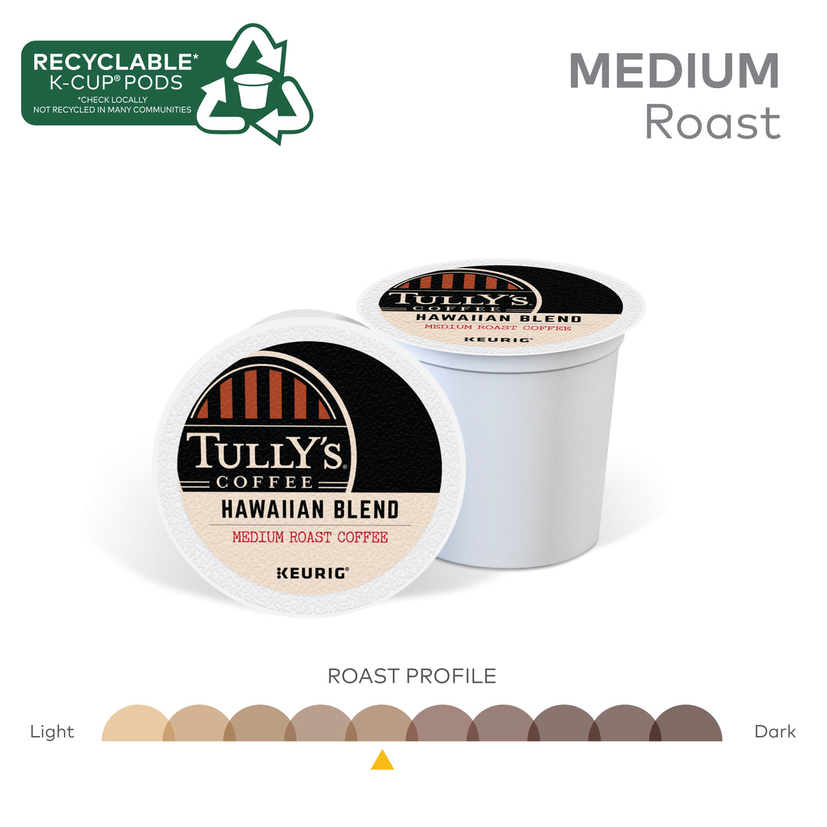 Tully's Hawaiian Blend Coffee, Extra Bold Medium Roast, Keurig K-Cup Pods, 80 ct — original product image 4 of 4