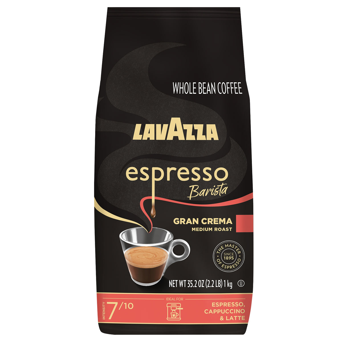 Lavazza Espresso Gran Crema Whole Bean Coffee, Medium Roast, 2.2 lbs — original product image 2 of 10