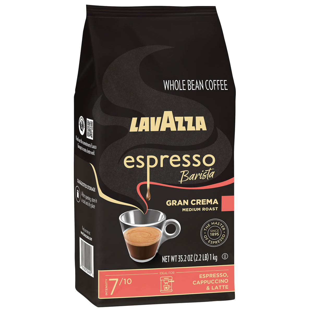 Lavazza Espresso Gran Crema Whole Bean Coffee, Medium Roast, 2.2 lbs — original product image 3 of 10