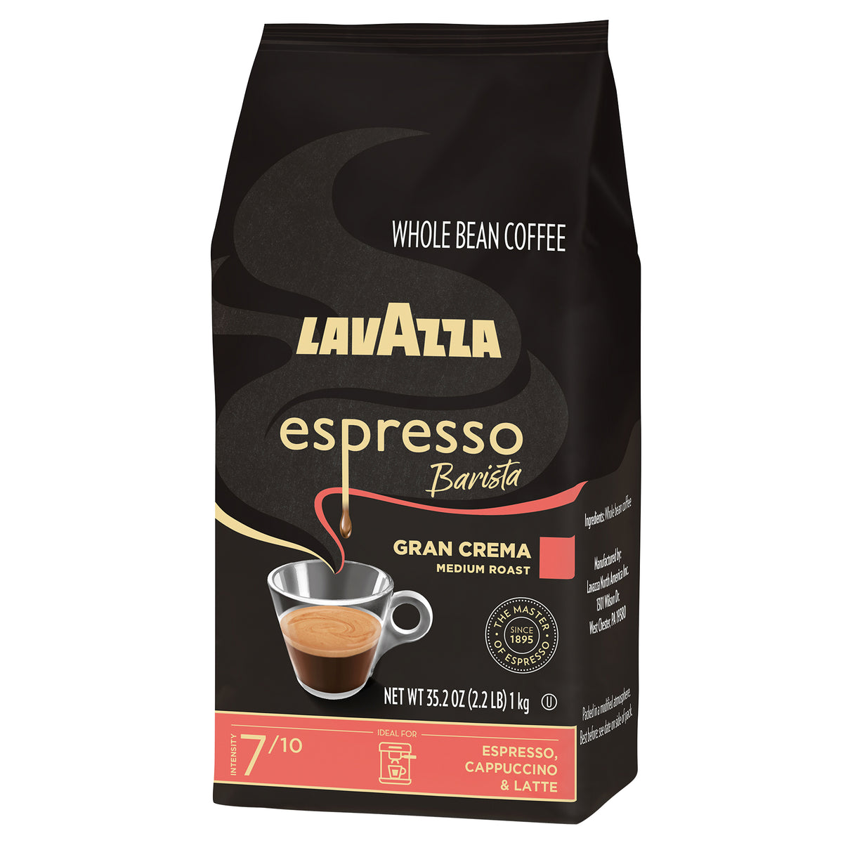 Lavazza Espresso Gran Crema Whole Bean Coffee, Medium Roast, 2.2 lbs — original product image 4 of 10