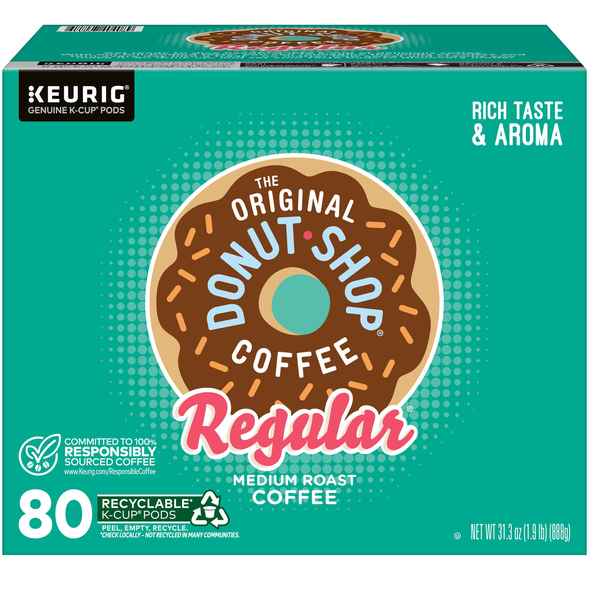 The Original Donut Shop Coffee, Regular, Medium Roast, Keurig K-Cup Pods, 80 ct — original product image 1 of 4