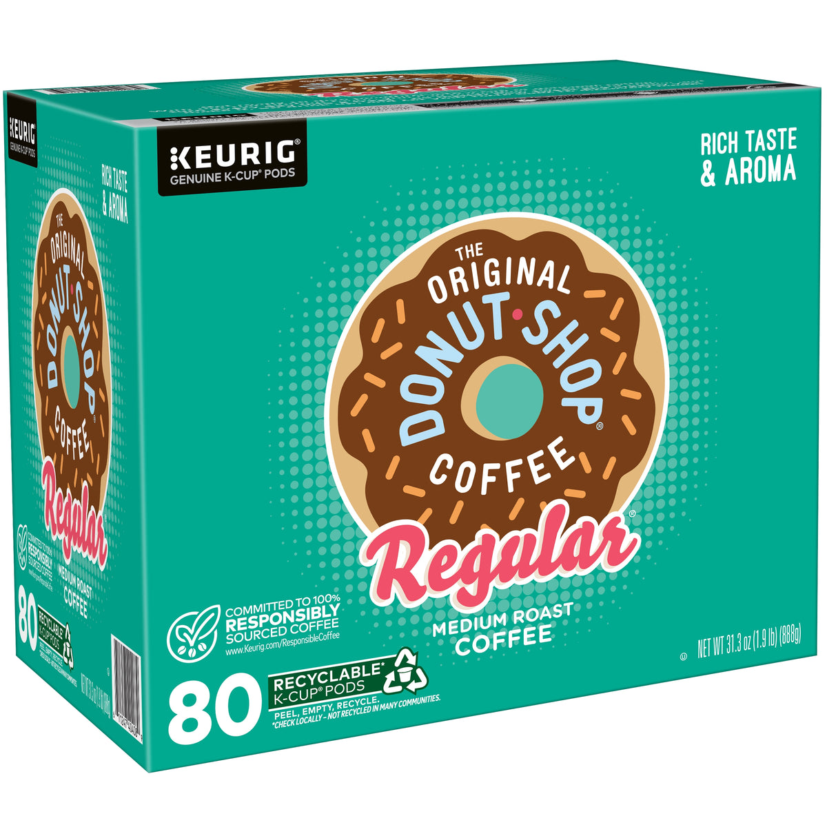 The Original Donut Shop Coffee, Regular, Medium Roast, Keurig K-Cup Pods, 80 ct — original product image 2 of 4