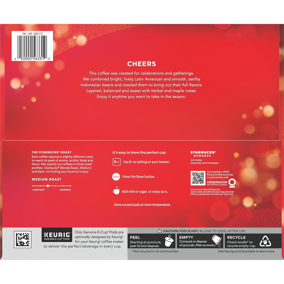 Starbucks Holiday Blend Coffee, Medium Roast, Keurig K-Cup Pods, 72 ct — original product image 2 of 4