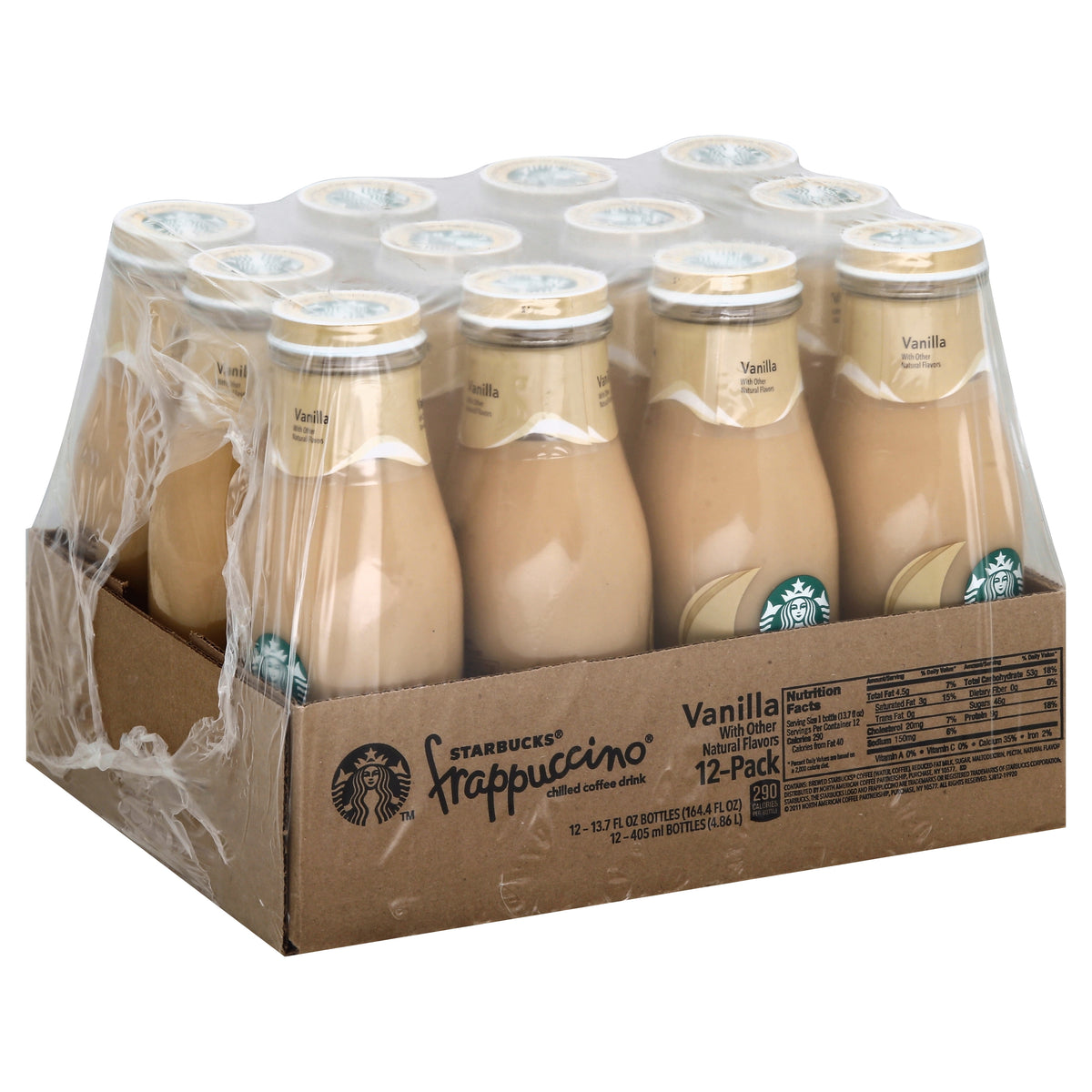 Starbucks Frappuccino Chilled Coffee Drink, Vanilla, 13.7 fl oz, 12 ct — original product image 2 of 2