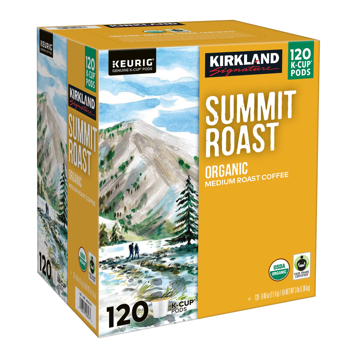 Kirkland Signature Organic Summit Roast Coffee, Medium Roast, Keurig K-Cup Pods, 120 ct — original product image 2 of 4