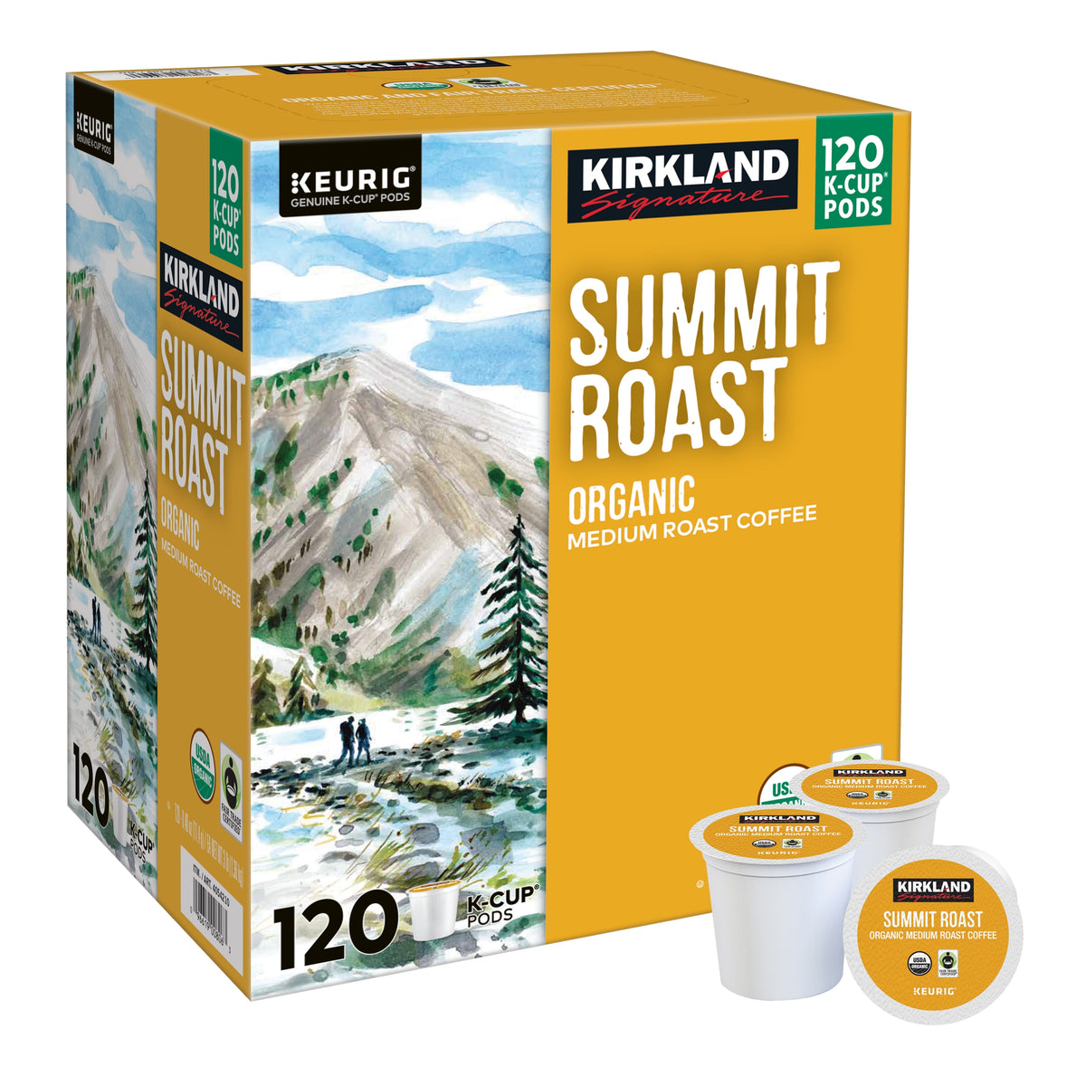 Kirkland Signature Organic Summit Roast Coffee, Medium Roast, Keurig K-Cup Pods, 120 ct — original product image 3 of 4