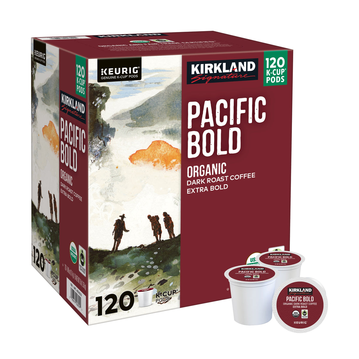 Kirkland Signature Organic Pacific Bold Coffee, Dark Roast, Keurig K-Cup Pods, 120 ct — original product image 3 of 4