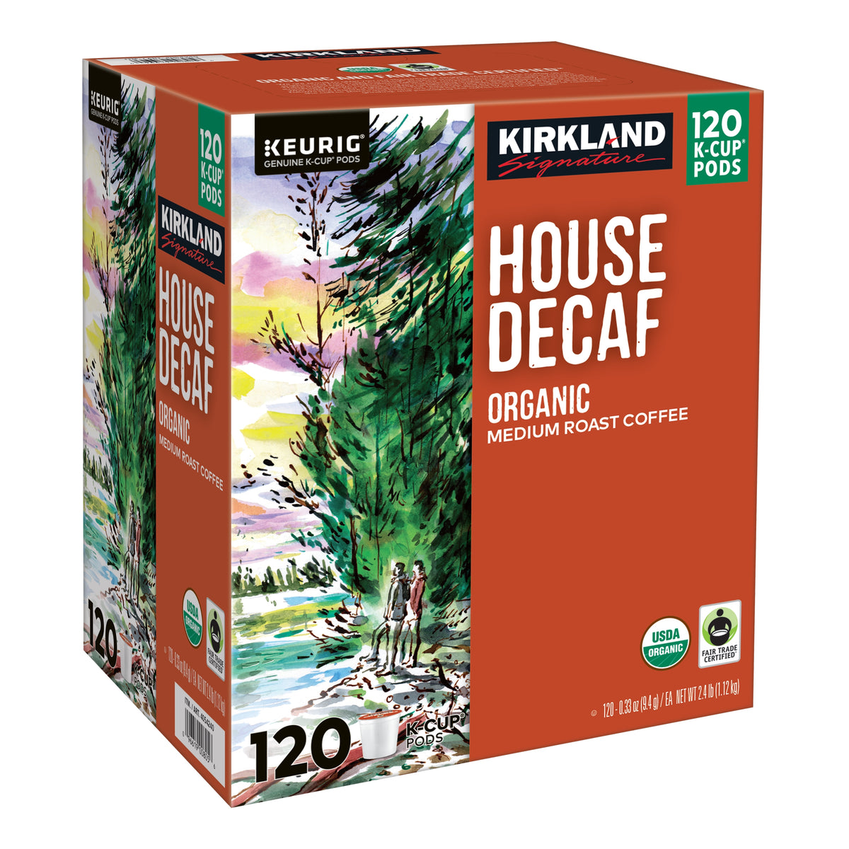 Kirkland Signature Organic House Decaf, Medium Roast, Keurig K-Cup Pods, 120 ct — original product image 2 of 4
