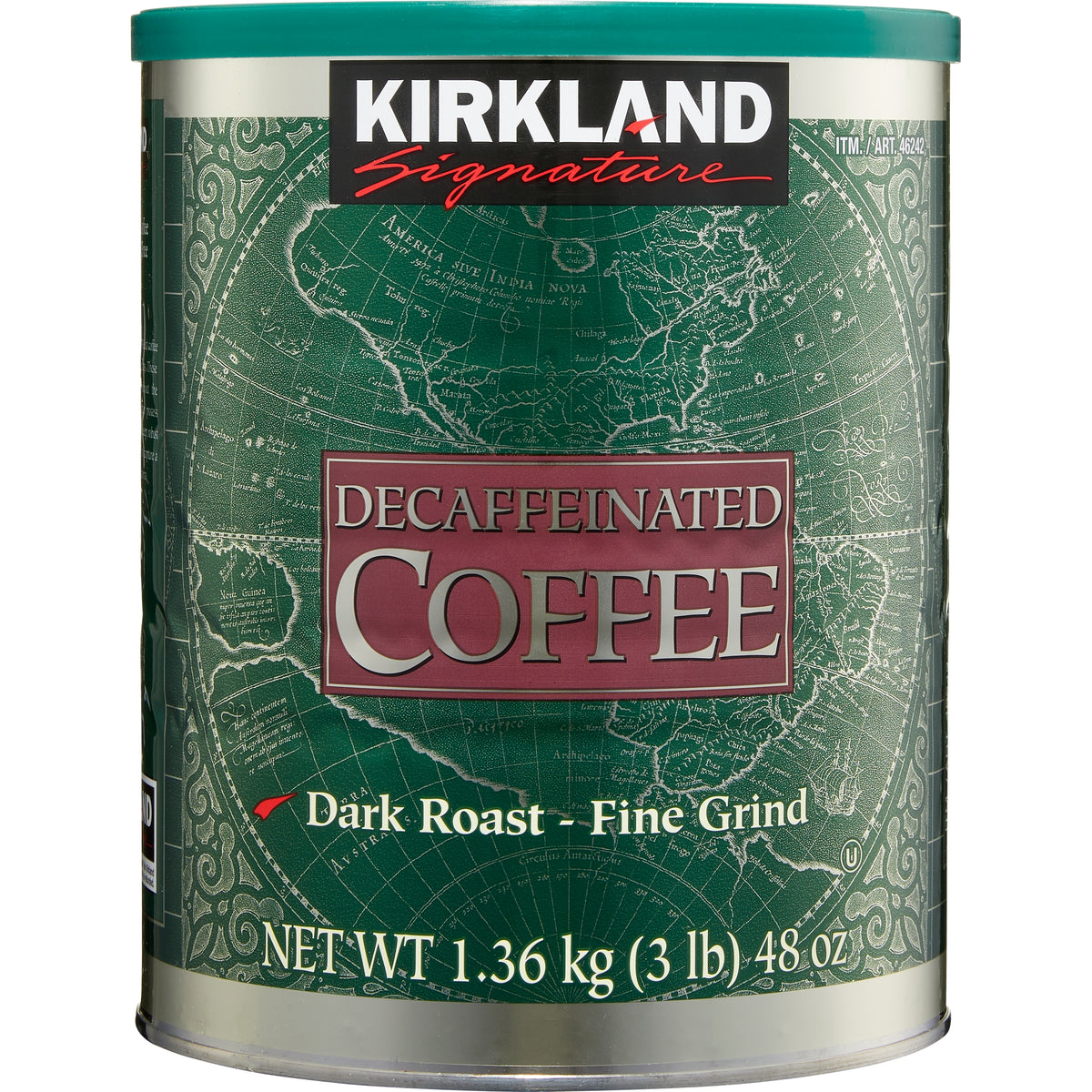 Kirkland Signature Decaf Ground Coffee, Dark Roast, 3 lbs — original product image 1 of 2