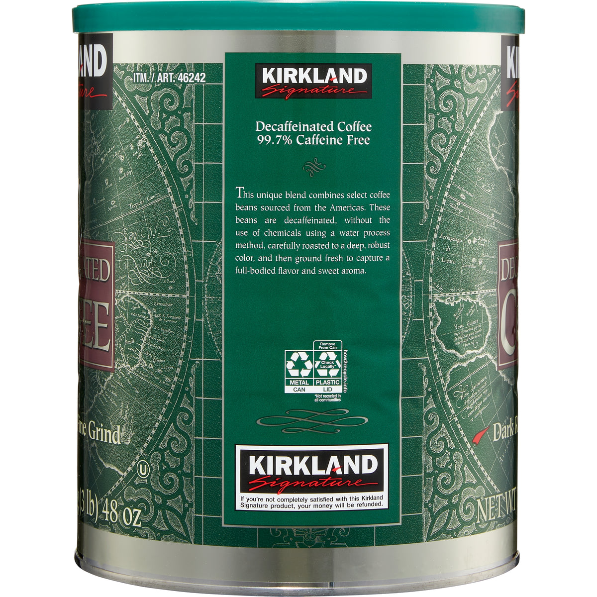 Kirkland Signature Decaf Ground Coffee, Dark Roast, 3 lbs — original product image 2 of 2