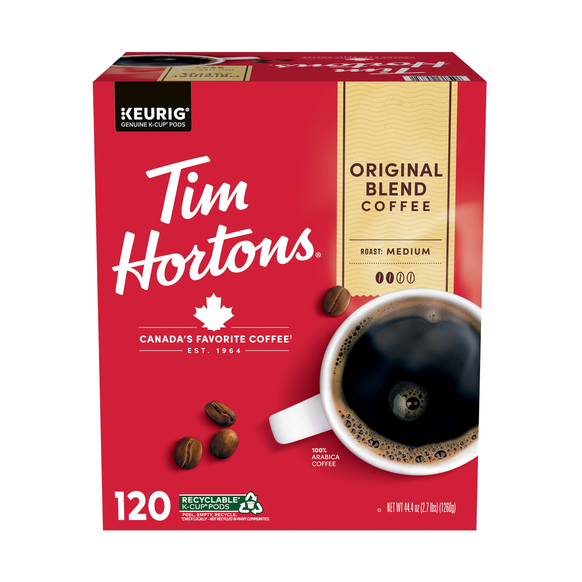 Tim Hortons Original Blend Coffee, Medium Roast, Keurig K-Cup Pods, 120 ct — original product image 1 of 1