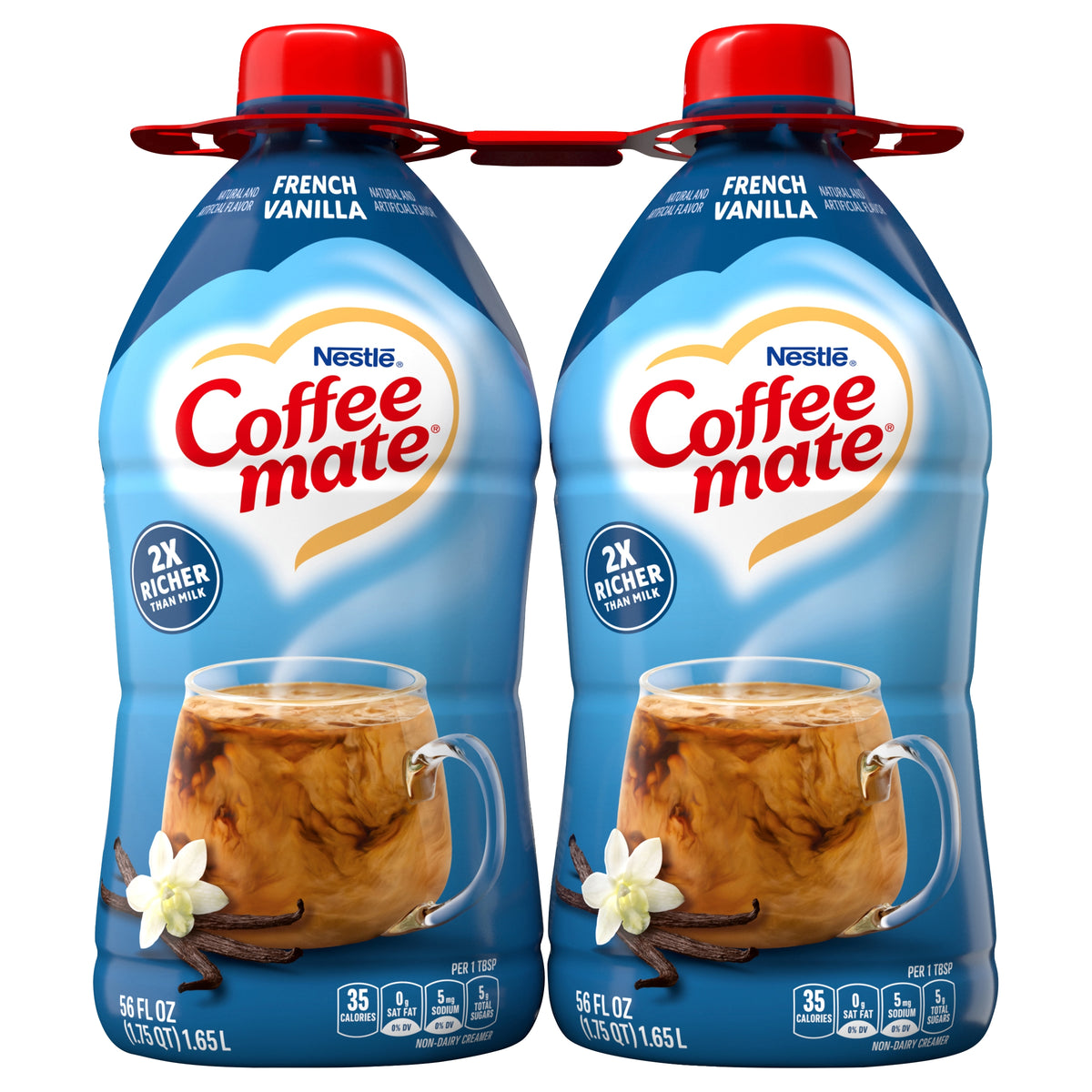 Coffee mate Liquid Coffee Creamer, Non-Dairy, French Vanilla, 56 fl oz, 2 ct — original product image 1 of 2