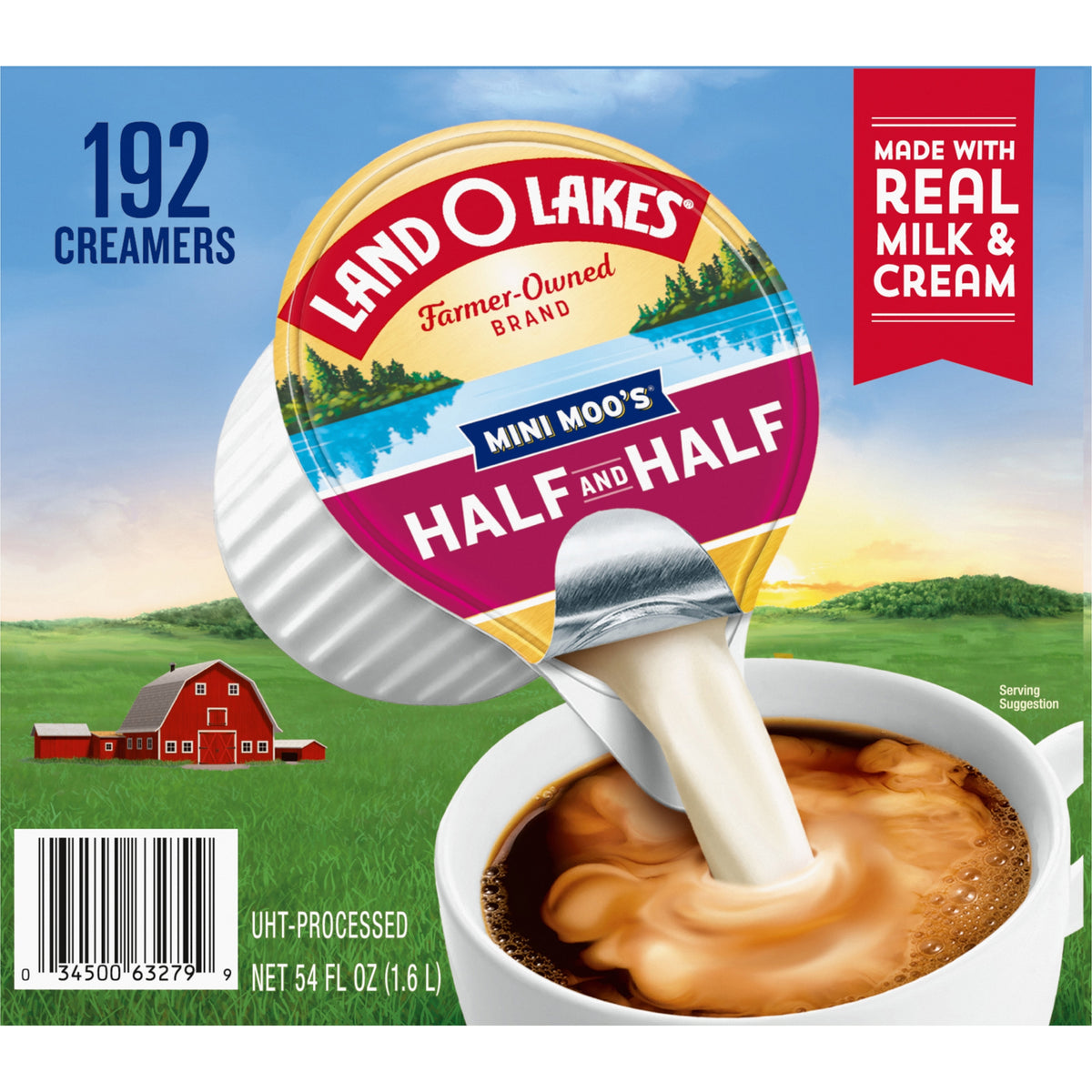 Land O'Lakes Mini Moos Liquid Coffee Creamer Singles, Half and Half, 0.30 fl oz, 192 ct — original product image 1 of 2