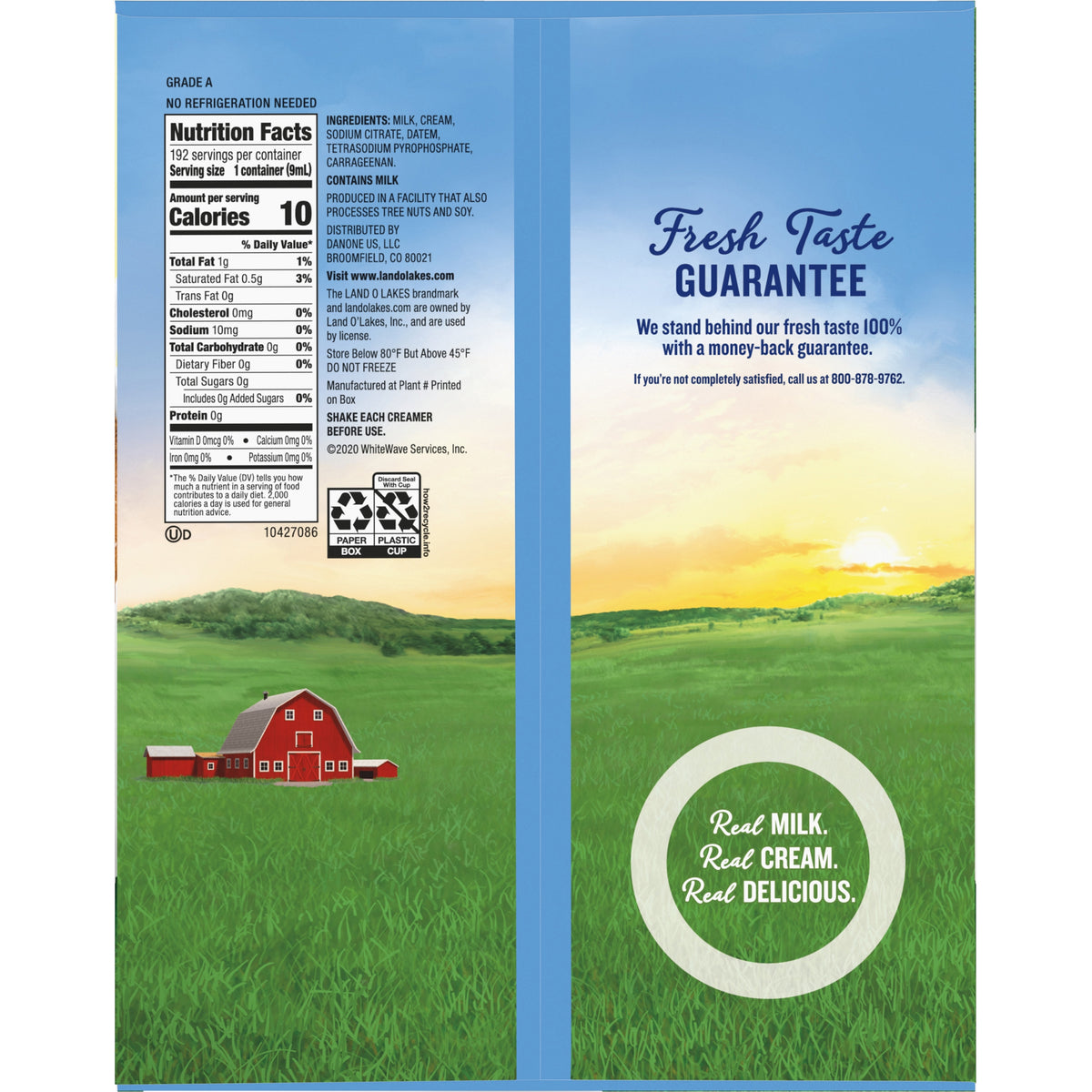 Land O'Lakes Mini Moos Liquid Coffee Creamer Singles, Half and Half, 0.30 fl oz, 192 ct — original product image 2 of 2