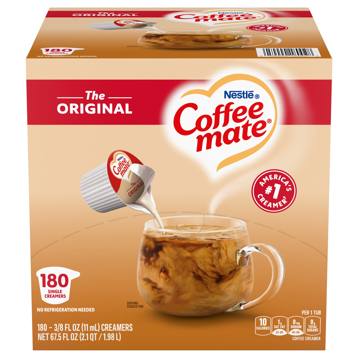 Coffee mate Liquid Coffee Creamer Singles, Non-Dairy, Original, 0.38 fl oz, 180 ct — original product image 1 of 3