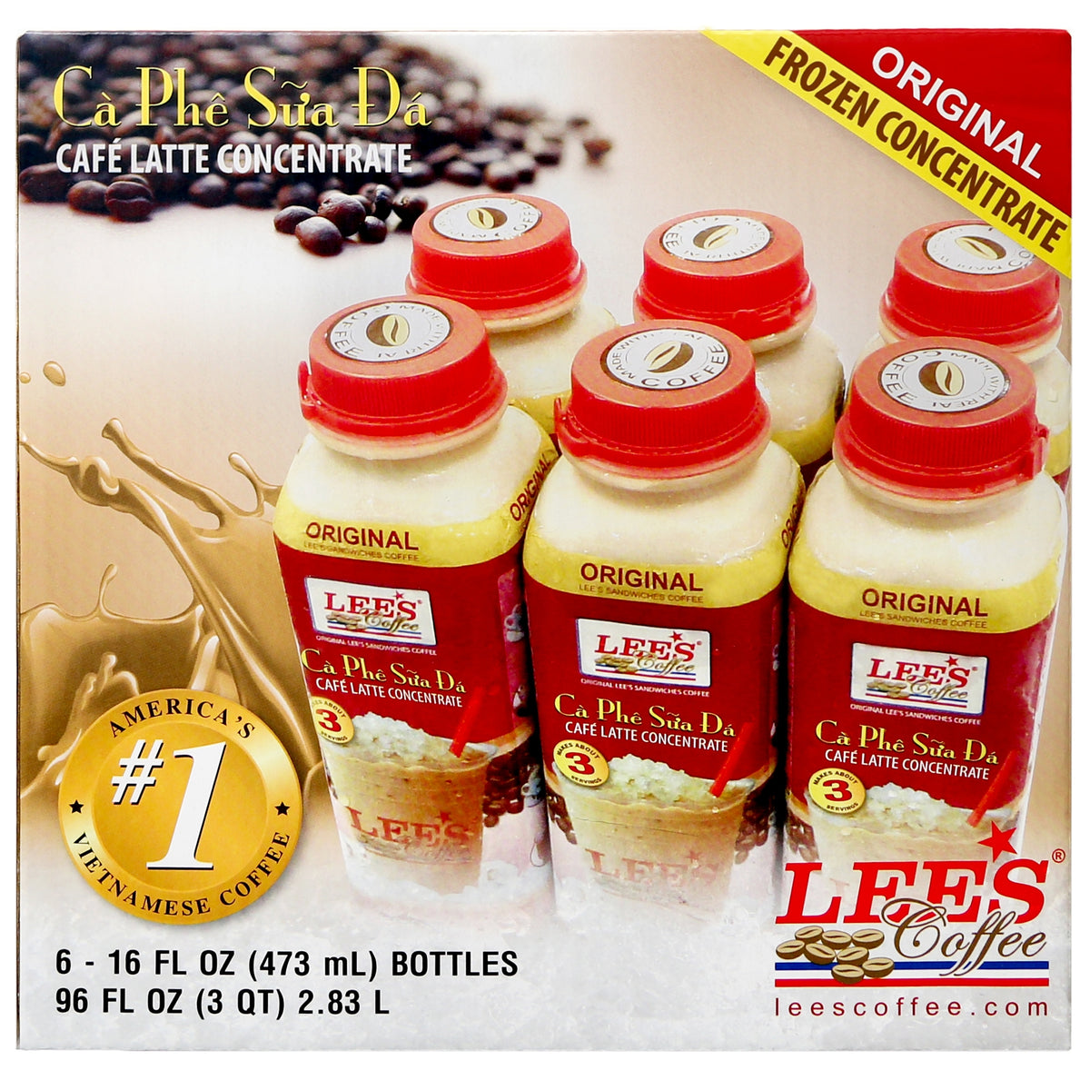 Lee's Cafe Latte Frozen Concentrate, Original, 16 fl oz, 6 ct — original product image 1 of 3