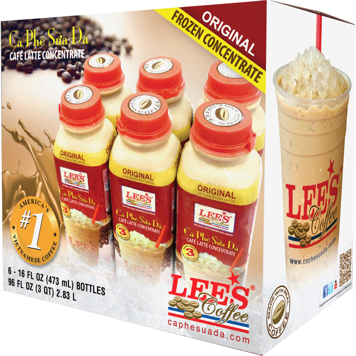 Lee's Cafe Latte Frozen Concentrate, Original, 16 fl oz, 6 ct — original product image 3 of 3