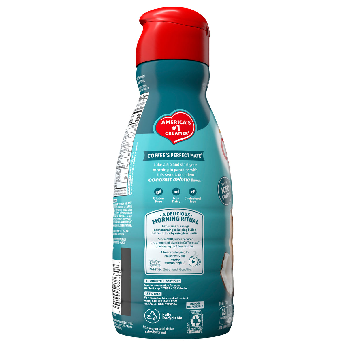 Coffee mate Liquid Coffee Creamer, Non-Dairy, Coconut Cream, 32 fl oz — original product image 3 of 3