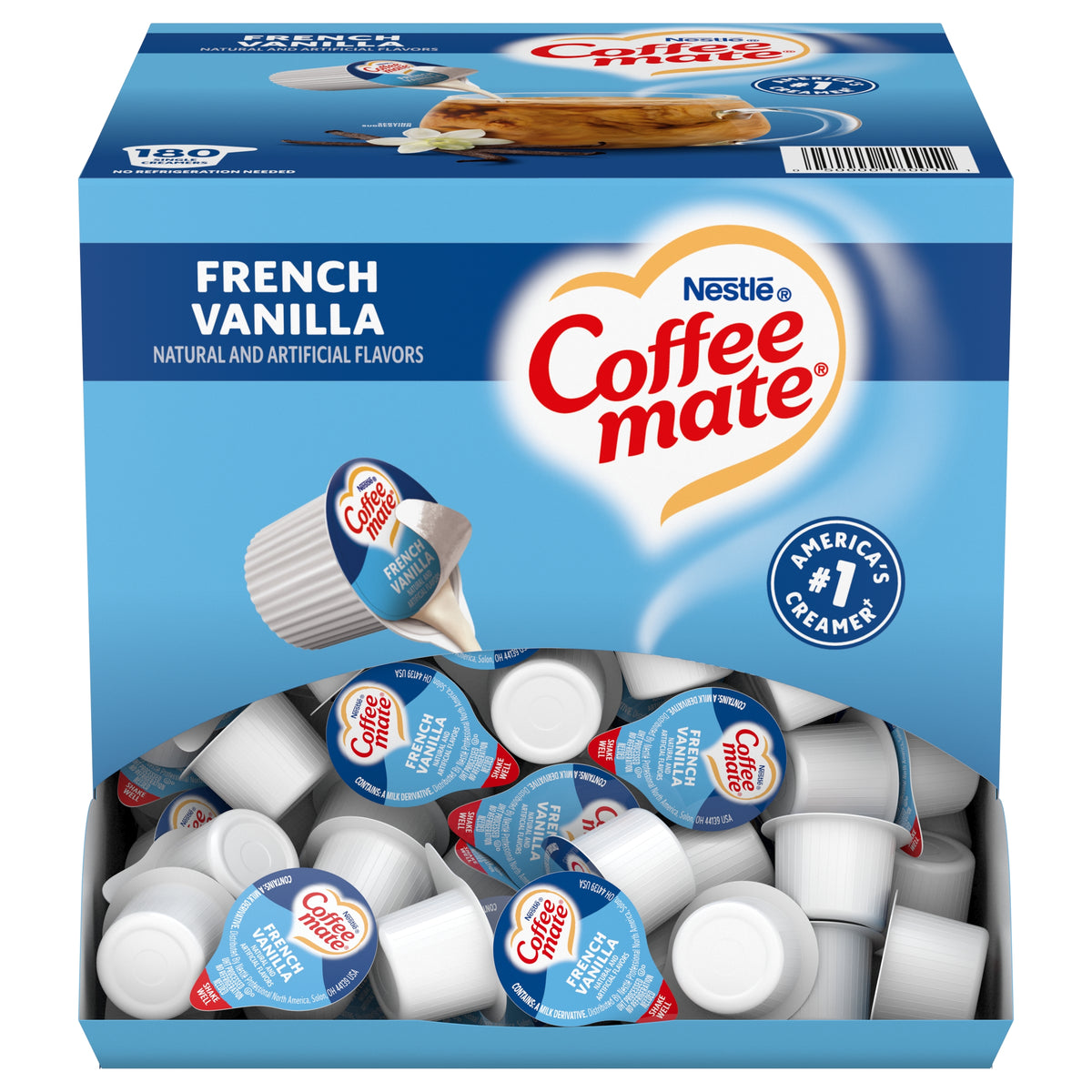 Coffee mate Liquid Coffee Creamer Singles, Non-Dairy, French Vanilla, 0.38 fl oz, 180 ct — original product image 2 of 3
