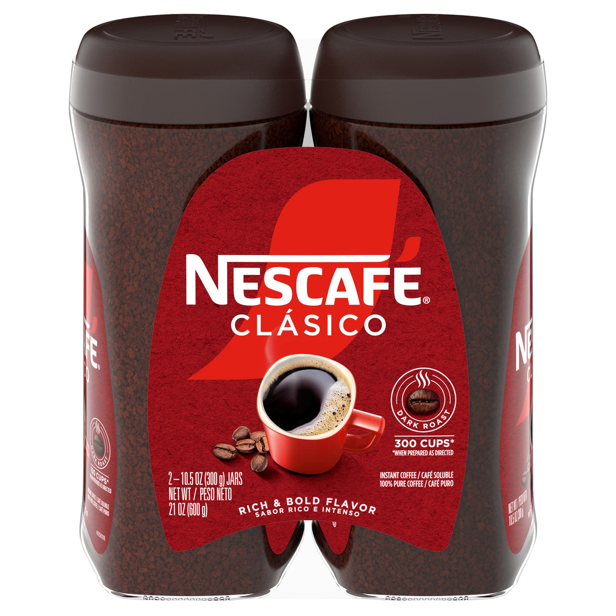 NESCAFÉ Clasico Instant Coffee, Dark Roast, 10.5 oz, 2 ct — original product image 1 of 1