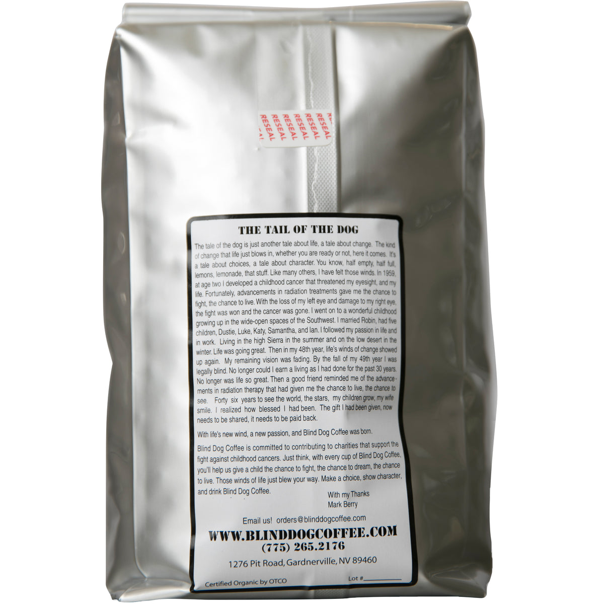 Blind Dog Nevada Black Whole Bean Coffee, Dark Roast, 2 lbs — original product image 2 of 2
