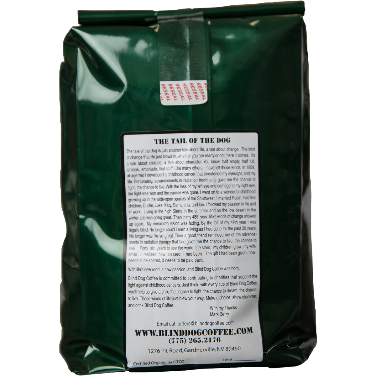 Blind Dog Coffee Roasters Tanners Roast Whole Bean Coffee, Medium Roast, 2 lbs — original product image 2 of 2